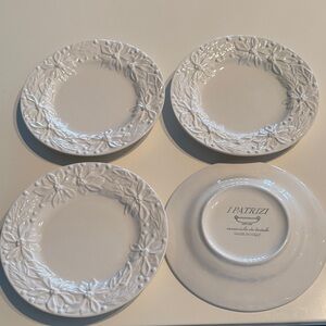 I Patrizi 4 Poinsettia Salad Ceramic Plates